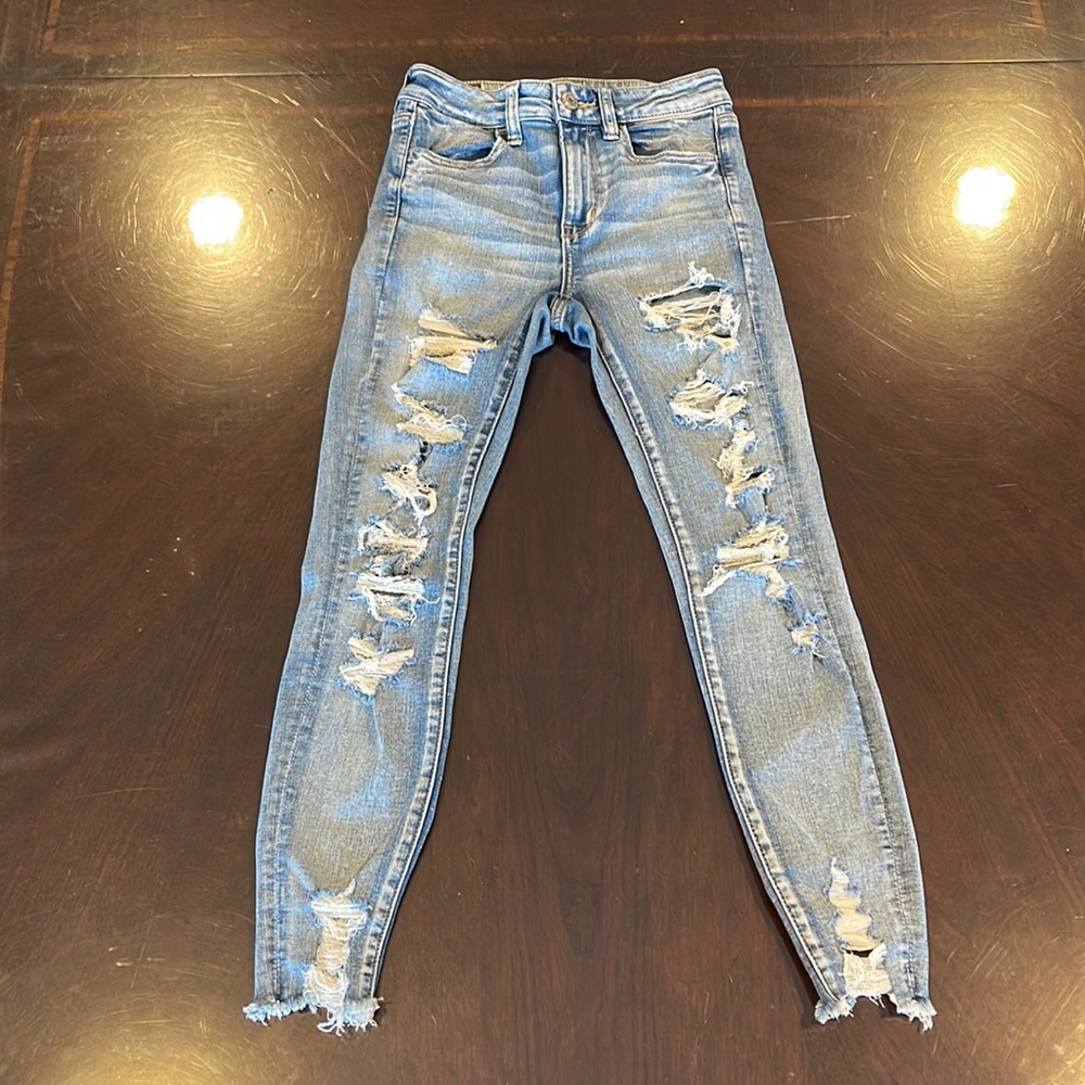 American Eagle Ripped Jeggings Next Level Stretch (2 Short)